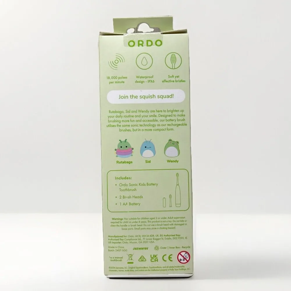 ORDO Sonic Kids Electric Toothbrush Original Squishmallows Brand New In Box
